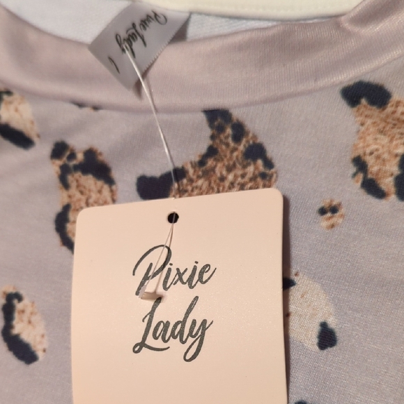 Pixi Lady Lilac Purple and Black Leopard Print Sweatshirt. - Picture 2 of 6